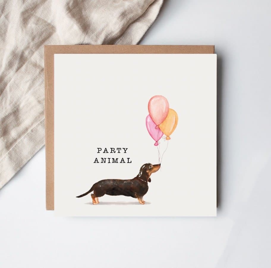 Party animal greeting card, 15cm