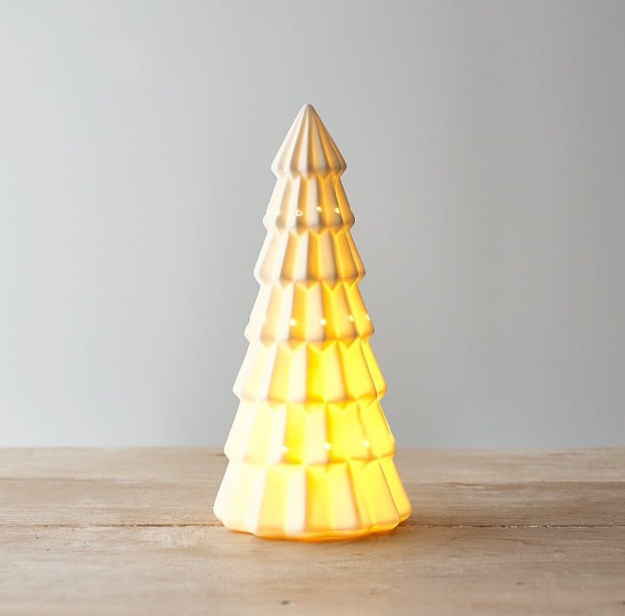 LED ceramic Christmas tree with lights, 22cm