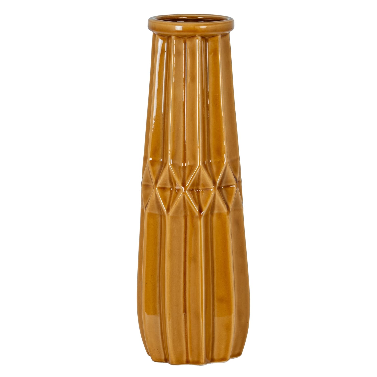 Tall ochre vase