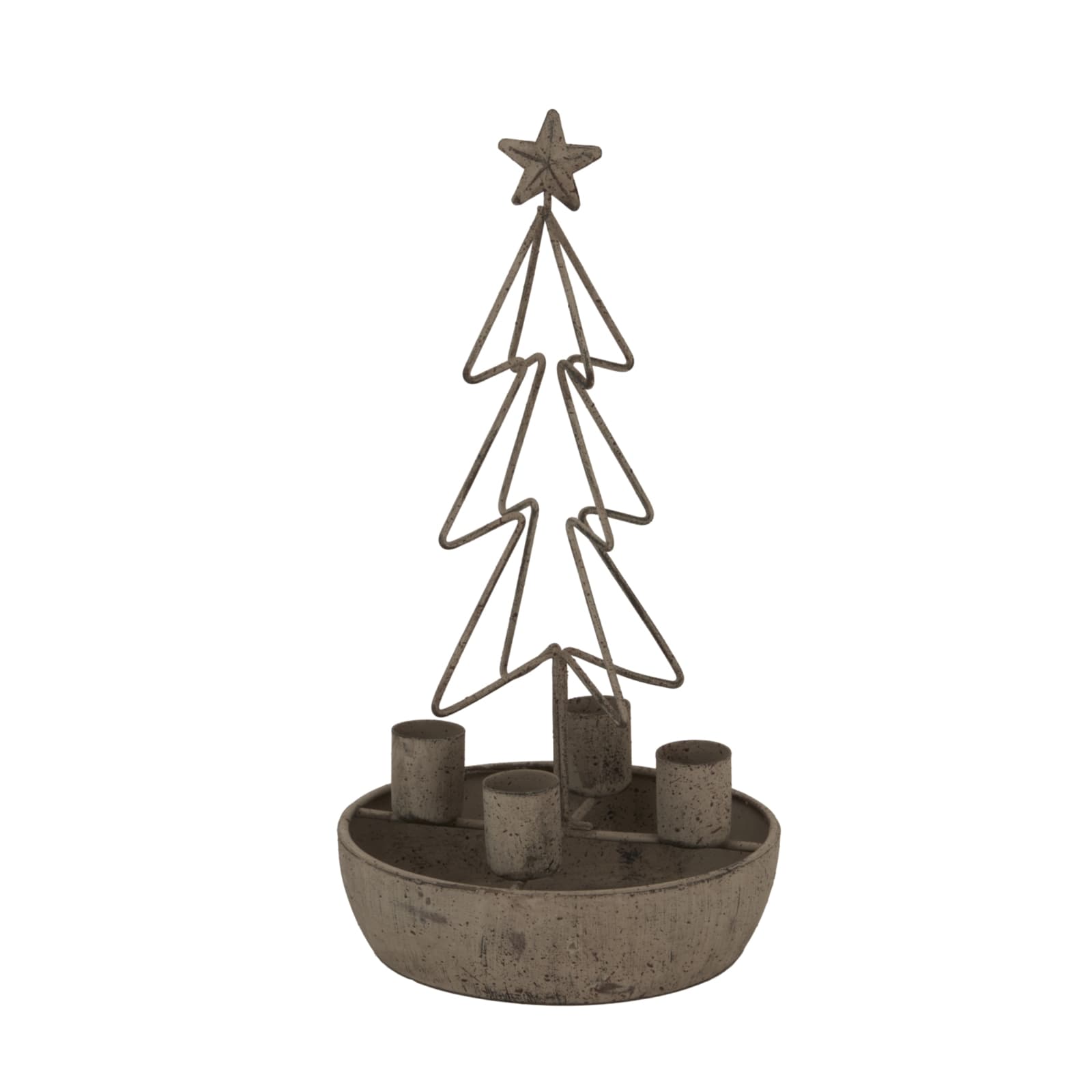Rustic Outline Tree And Star Candle Holders